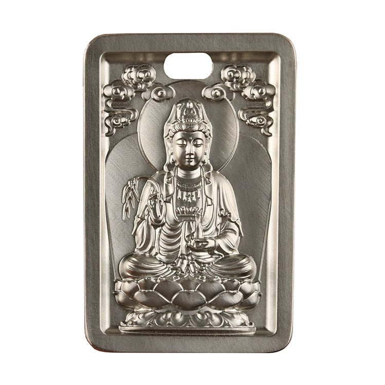 Handmade Titanium Buddha Amulet Pendant | Meditation | Protection | Mindful Gift | Blessing Good luck | kṣitigarbha bodhisattva | Guan Yin