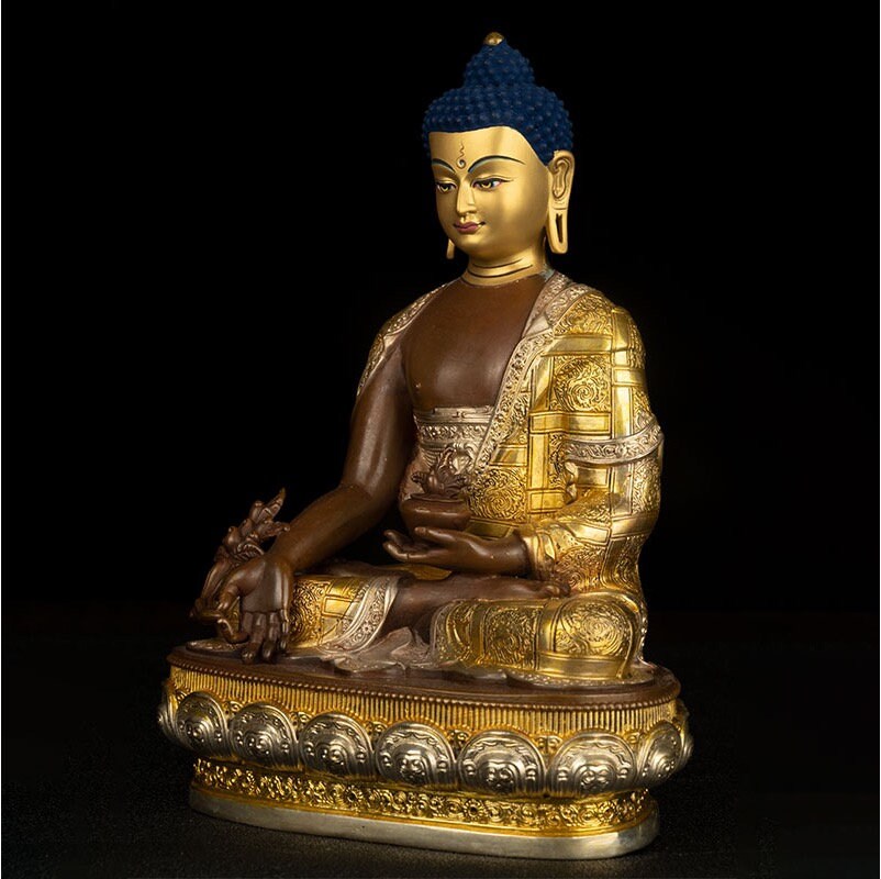 Handmade Tibetan Medicine Buddha Statue | Emituo Fo |  Amitayus | The Buddha of Eternal Life | Meditation