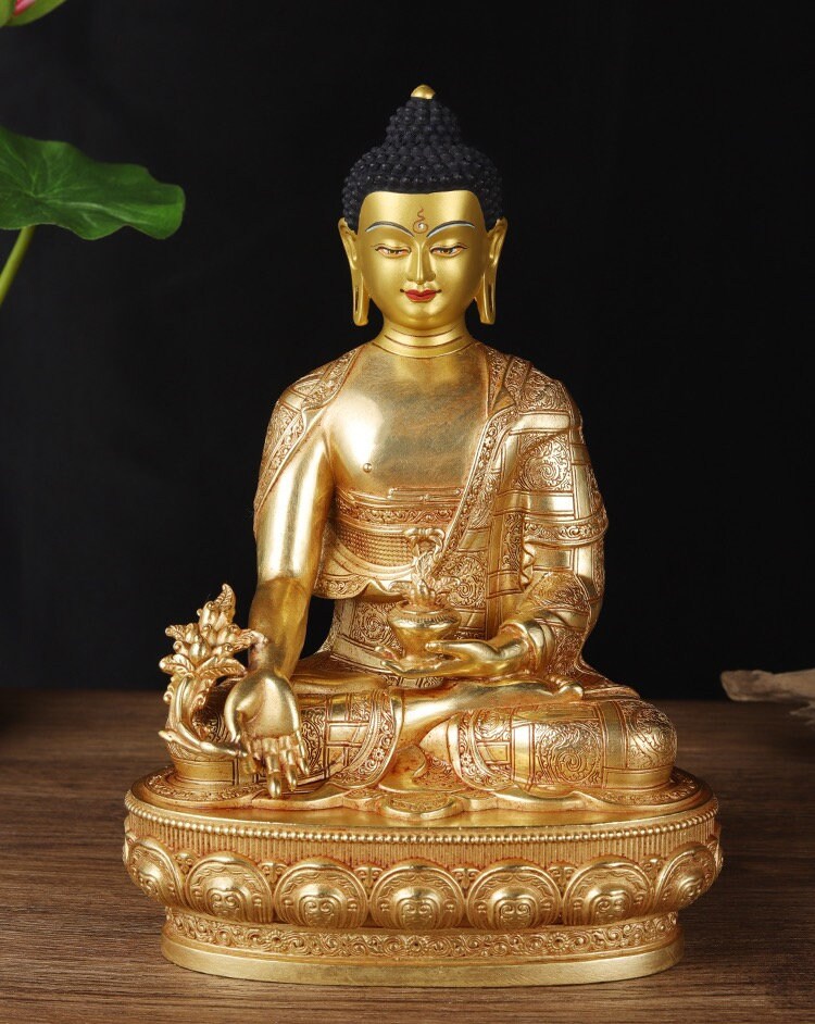 Handmade Tibetan Medicine Buddha Statue | Emituo Fo |  Amitayus | The Buddha of Eternal Life | Meditation