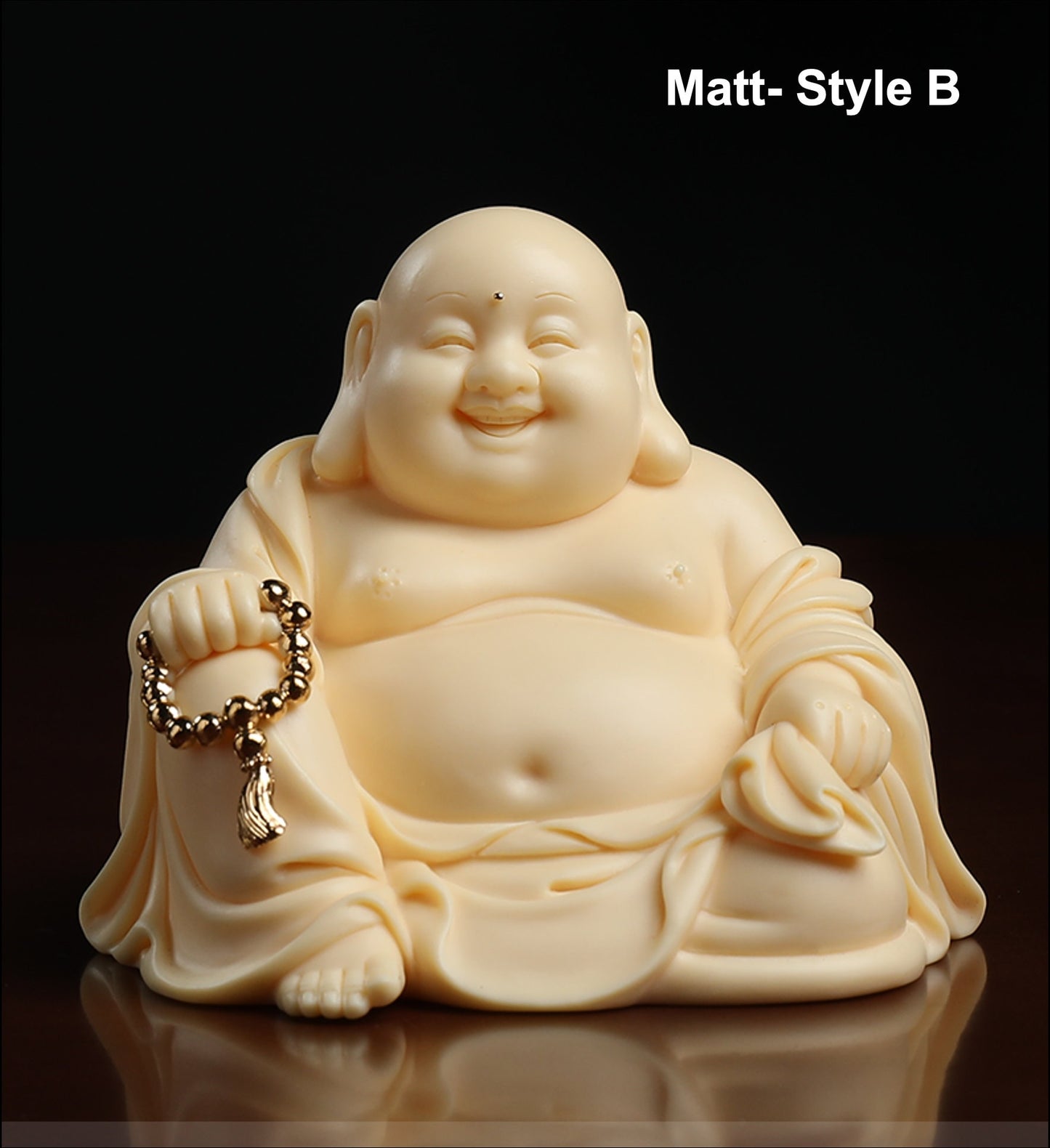 Handmade Yellow Laughing Budda Statue Ornament | Gifting for him or her | Good luck and Happiness | Meditation | Protection