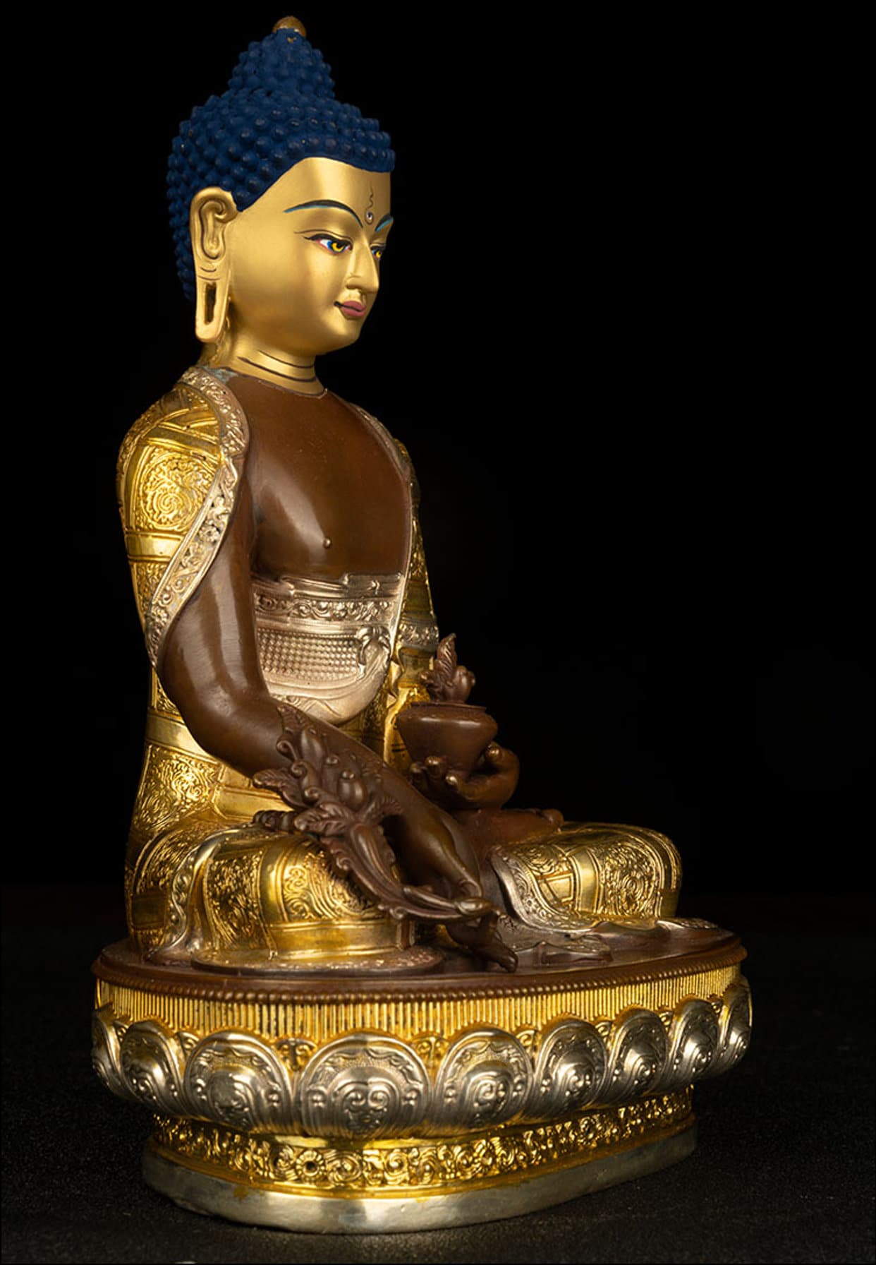 Handmade Tibetan Medicine Buddha Statue | Emituo Fo |  Amitayus | The Buddha of Eternal Life | Meditation