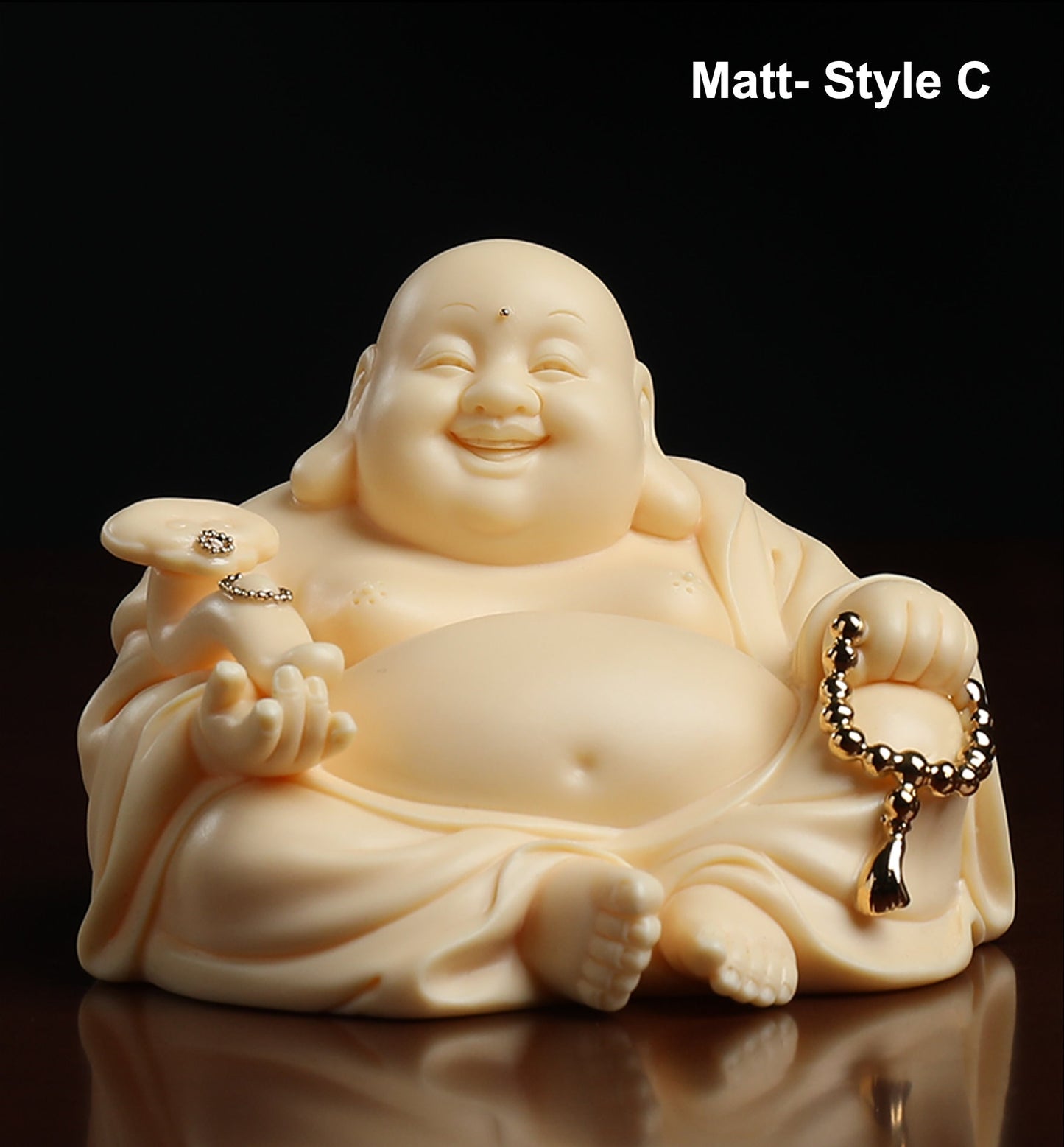 Handmade Yellow Laughing Budda Statue Ornament | Gifting for him or her | Good luck and Happiness | Meditation | Protection