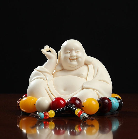 Biege Color Laughing Budda Statue & Ornamanet | Spiritual Religion | Gifting for him or her | Good luck and Happiness | Budai