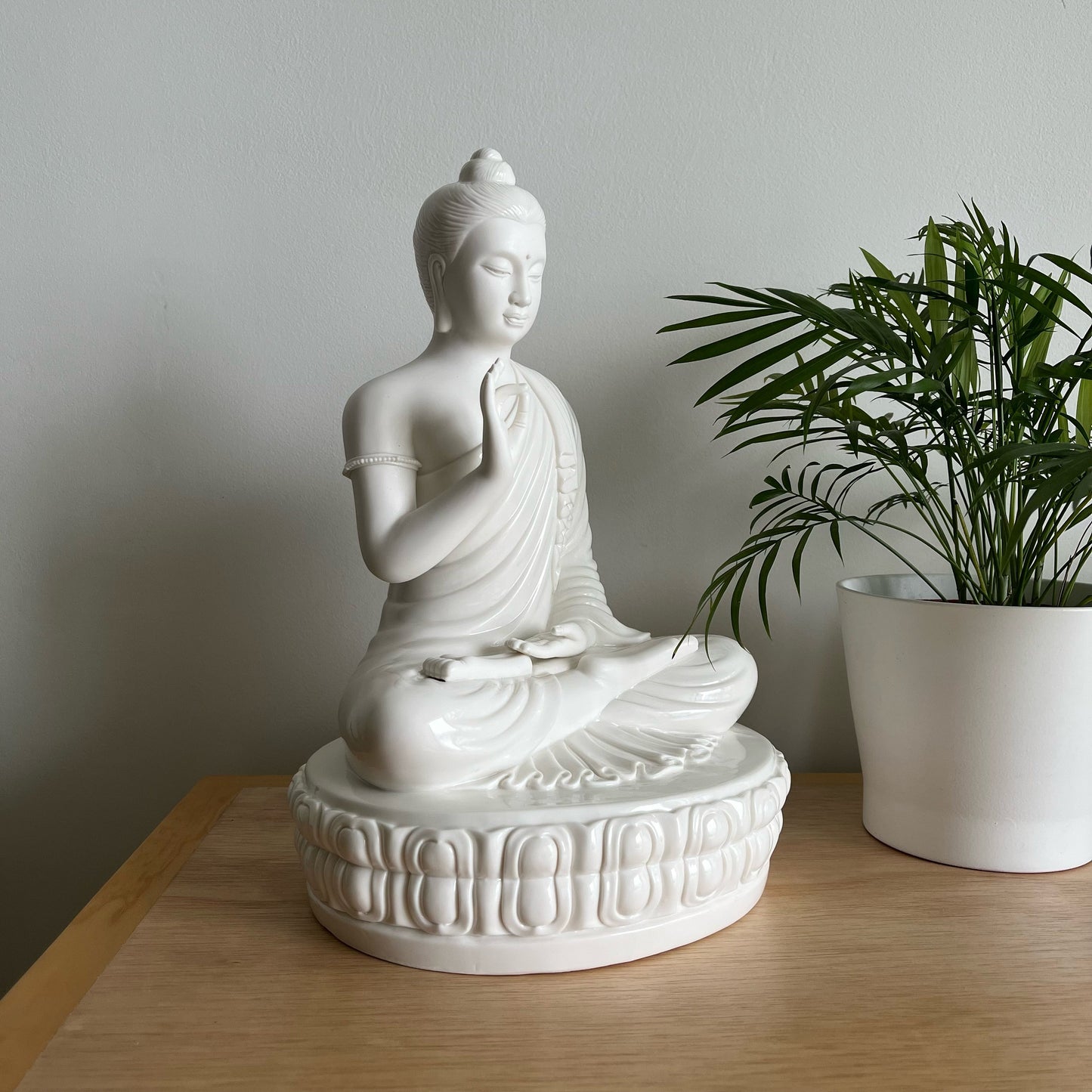 Porcelain Shakyamuni Vitarka Mudra Buddha Statue | Gautama Buddha | Meditation | Oriental Decoration | Gift for him or her
