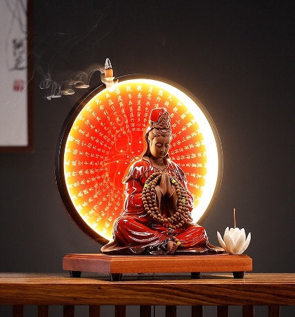 Guan Yin Statue Decorative Set with LED Heart Sutra | Buddha Statue | –  Buddha Decor