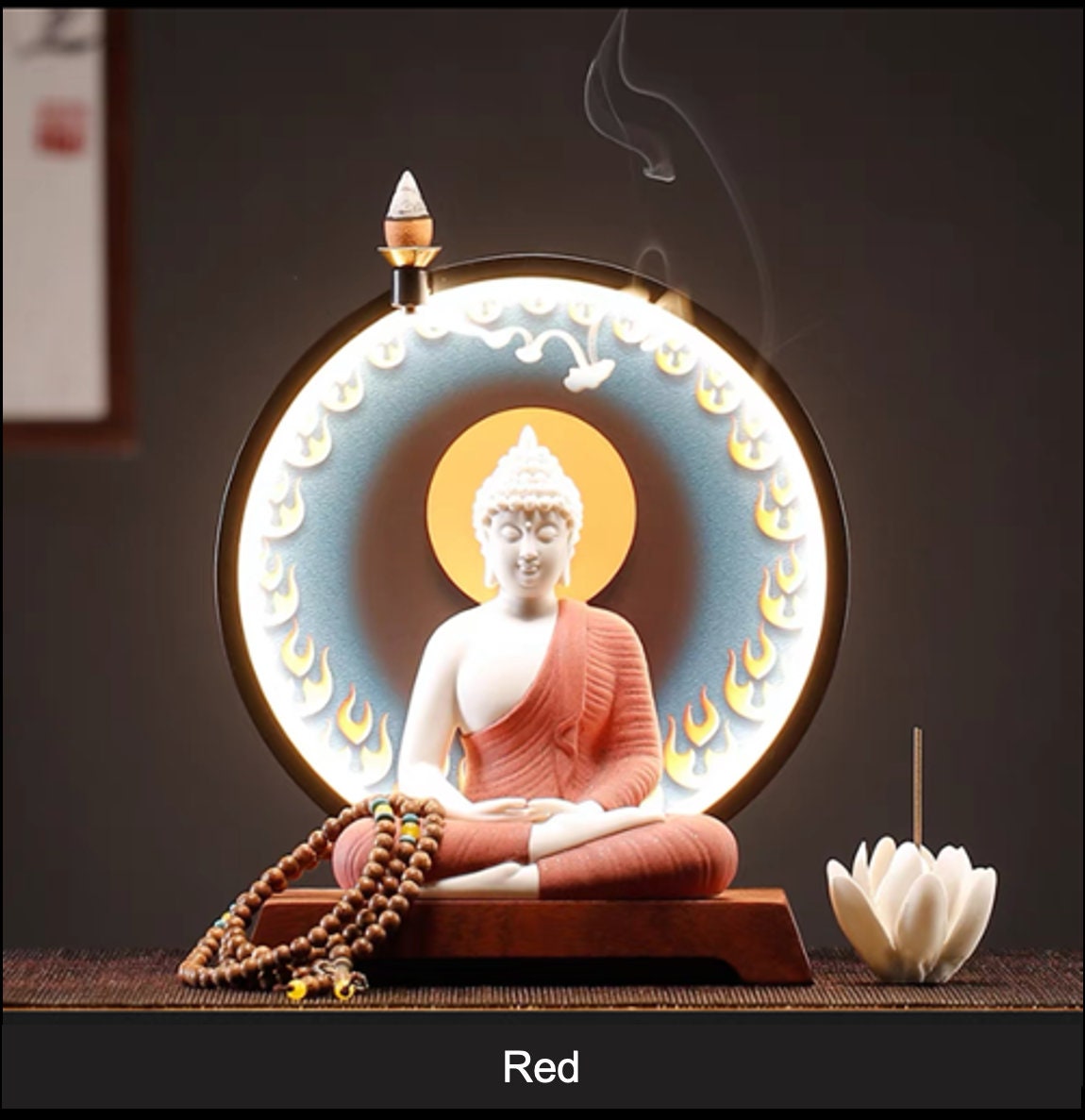 Gautama Buddha Statue Decorative Set with LED light | Buddha Statue | Shakyamuni Buddha | Meditation | Home Decoration