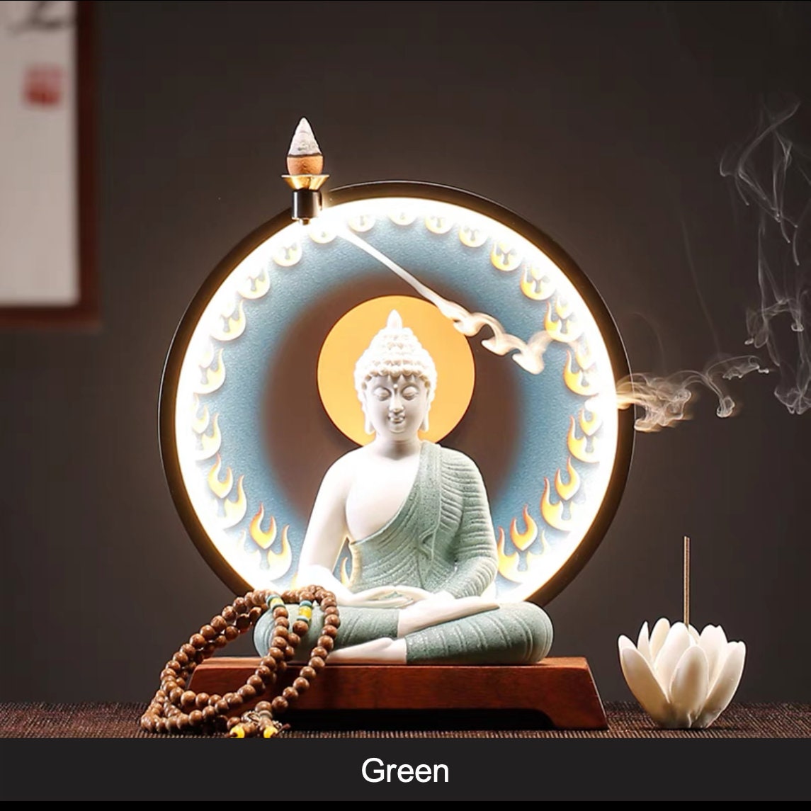 Gautama Buddha Statue Decorative Set with LED light Buddha