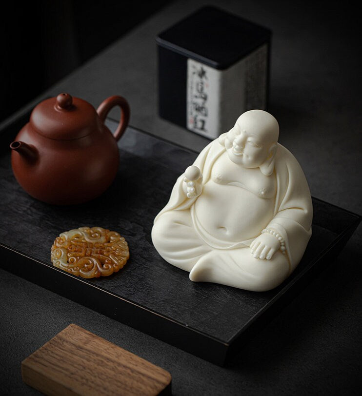 Ceramic Laughing Budda Statue | Spiritual Religion | Gifting for him or her | Good luck and Happiness | Budai | Happy Buddha