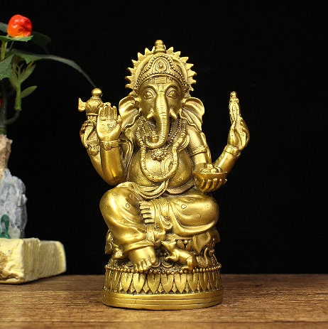 Pure Brass Ganesha Statue | Religion and Spiritual | Meditation | Buddha Statue Decoration | Lord of Obstacles