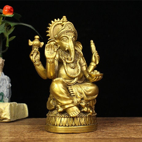 Pure Brass Ganesha Statue | Religion and Spiritual | Meditation | Buddha Statue Decoration | Lord of Obstacles